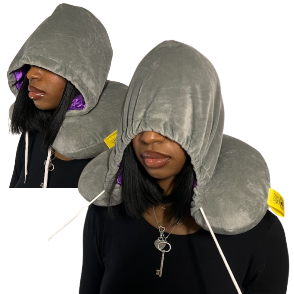 Gray) FlyCloud® Travel Pillow for Sleep and Comfort – Global